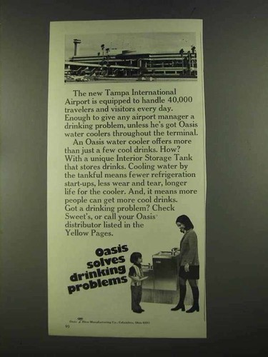 1972 oasis water cooler - water,