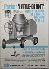 Parker Little Giant 100 Litre Cement Mixers With Wide Axles Brochure, 1973
