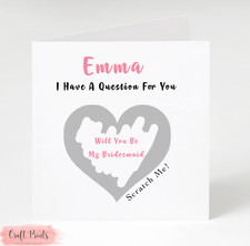 Personalised Will You be My Bridesmaid Scratch Card Maid of honour Bridesmaid