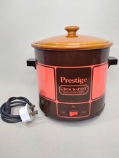 Vintage Prestige Crock pot slow Electric Cooker Orange with Lid 3L Made In USA 