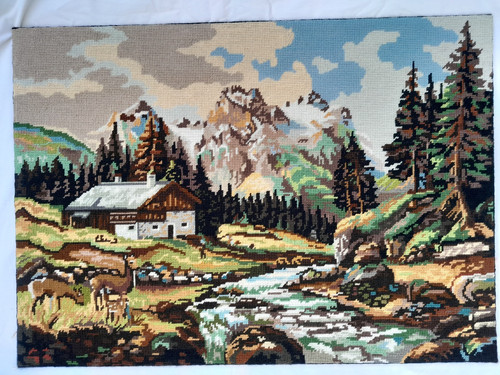 Completed needlepoint tapestry - completed,