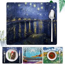 Placemats Coaster, PU Leather Place Mats Washable Non Slip, Wipe Clean Table Mat
