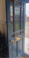 New Victorian style hardwood stained glass interior / exterior door