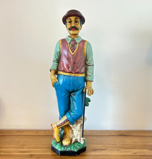 Golfer Figurine Statue Large Ceramic Collectable Bar Ware 22 Inches Tall Rare