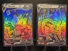 Meowth & Persian CUSTOM Stained Glass Holo Cards -Dissplay Only
