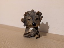 NATIVE AMERICAN INDIAN WOLF BUST Statue SHUDEHILL Giftware 4"