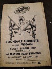1948 RUGBY LEAGUE CHALLENGE CUP SEMI FINAL ROCHDALE HORNETS V WIGAN @ SWINTON