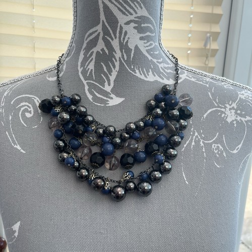 Chunky beaded bib statement - chunky,