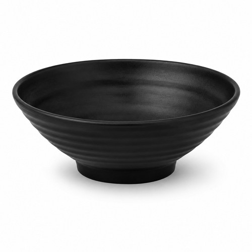 Black noodle soup bowl - black,