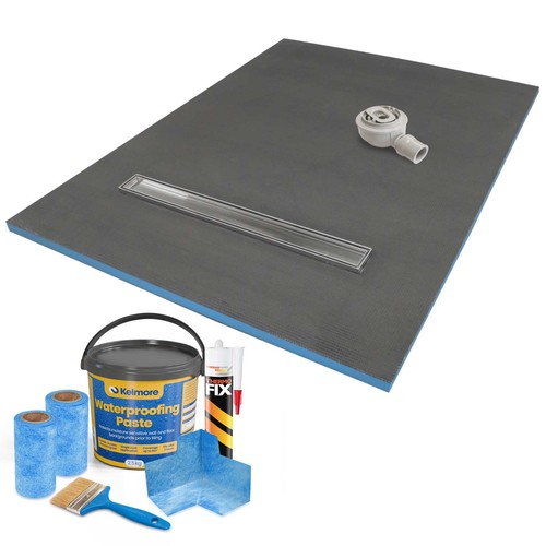 Wetroom linear shower - linear, tray