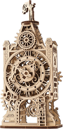 Old clock tower wooden - 3d,