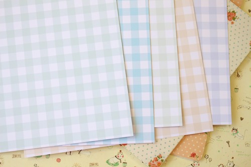Gingham pastel card stock - pastel,