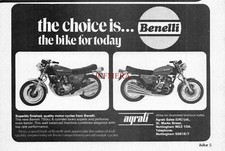 BENELLI '750cc' Motor Cycle ADVERT Original Vintage 1975 Print Ad 690/68