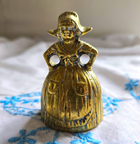 Vintage brass crinoline lady - vintage,