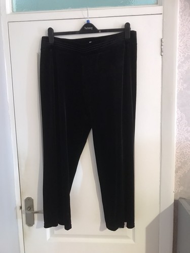 Velvet trouser black wide - black,