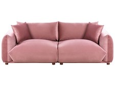 3 Seater Velvet Sofa Pink