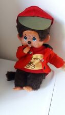 Vintage Monchhichi Sekiguchi 1974 Monkey Red Jacket, T.shirt & Cap, Blue Eyes 
