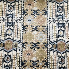 Mulberry Home Curtain Fabric KILVER INDIGO Abstract Design 1.3m (130cm)