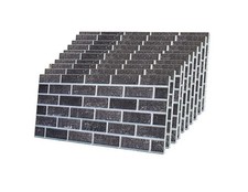 10-Pcs 3D Brick Effect Wall Panels Ash Smoke 50x100 cm Outdoor Wall Cladding