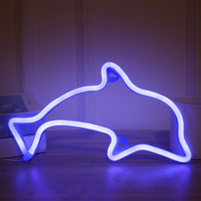 Dolphin Neon Light Sign, USB or 3 AA Battery Powered Neon Sign, LED Light Art Wa