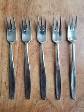 Vintage ELKINGTON Boston Dessert Fork  x 5 Stainless Steel  Cutlery Mid-Century