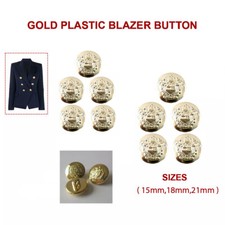 MILITARY BUTTONS GOLD PLASTIC CRESTED BLAZER BUTTONS 15mm 18mm 21mm SHANK CX23