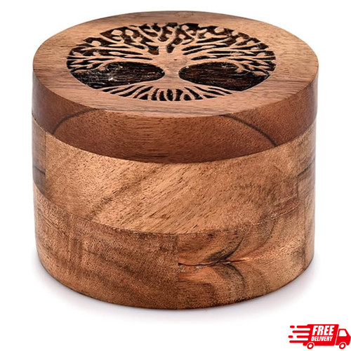 Handmade acacia wood urn - acacia, for