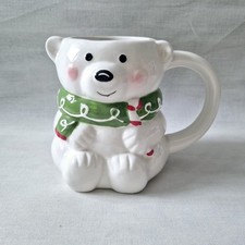 Large White Polar Bear Cup Mug Festive Christmas Hot Or Cold Drink 19oz 580ml