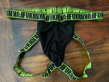 Andrew Christian FUKR Mesh Jock Strap With Front Pouch - Black Size M