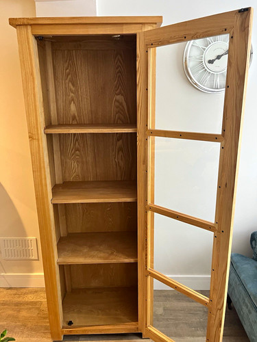 Halo oak wood glass display - &,
