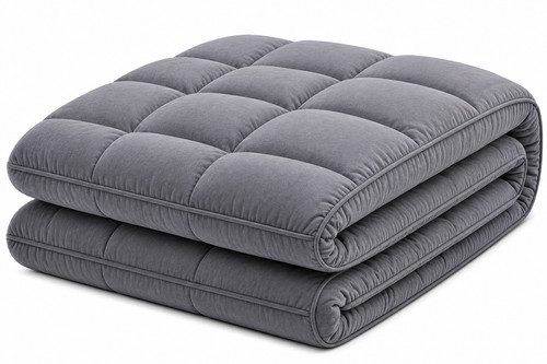 Grey mattress topper 10cm - grey,