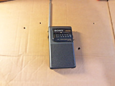 SONY FM/AM ICF-S10 Black Portable Pocket Radio - Working, BATTERY COVER MISSING