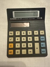 Vintage Retro CASIO MS-8W Electronic Calculator Solar Cell Powered 