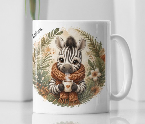 Cute zebra giraffe 11oz - zebra,