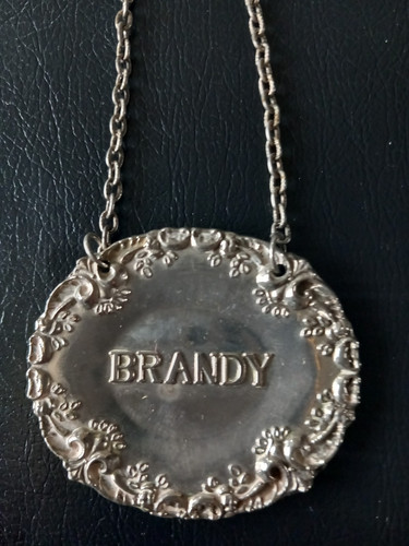 Floral brandy decanter - , label