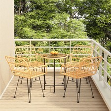 Garden Dining Set Black Poly