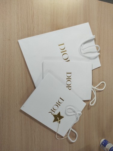 Dior pebbled paper bag with - paper,