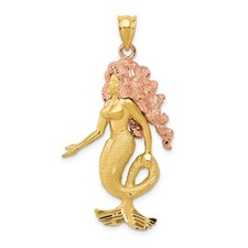 14k Two-Tone Gold Mermaid Charm