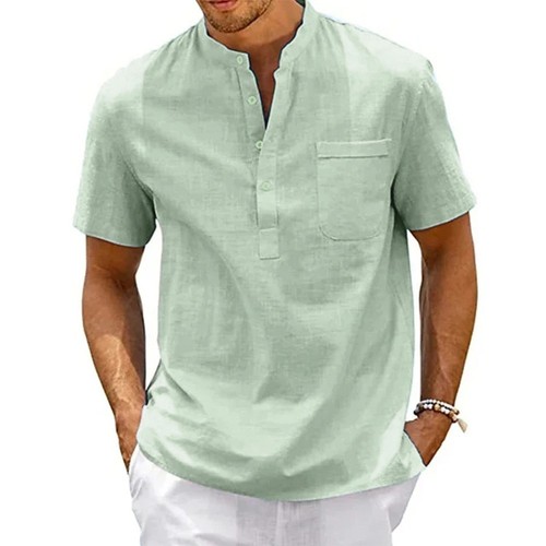 Men cotton linen shirt - cotton,