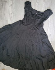 Ladies COLLECTIF Black Swing Dress Off The Shoulder Detail Size 14