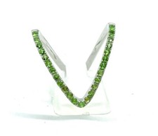 Stylish Tsavorite Garnet Sterling Silver Wishbone Ring Size S-T (US 9 5/8)