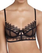 Bluebella Ellis Longline Bra Size 30D Underwired Caged Black Crochet Mesh 41235