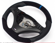 Flattened Alcantara Leather BMW M-POWER E81, E82 Cover Black/Blue Ring