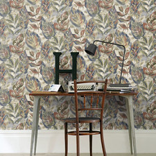Beige Multi Leaf Wallpaper