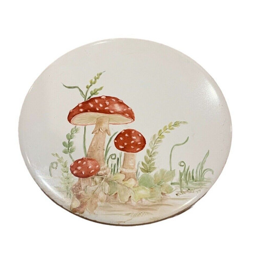 Vtg mushroom tile trivet - tile,