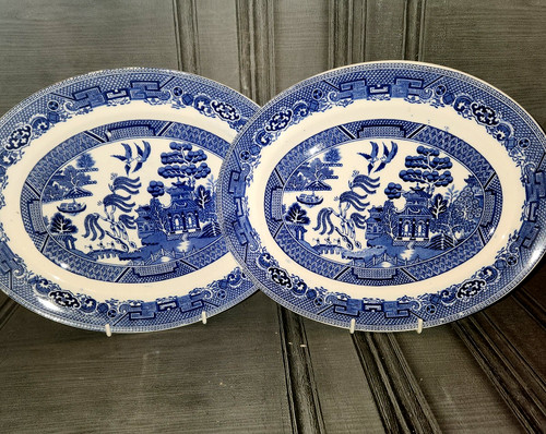 Vintage willow oval dinner - willow, 2