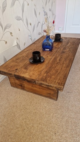 Solid wood rustic coffee - coffee, table