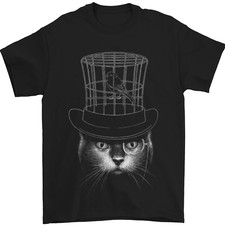 Under My Hat Funny Cat Bird Cage Mens T-Shirt 100% Cotton