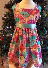 Handmade Girls Party Dress 3-4 Years - Michael Miller 'Happy Hills' fabric