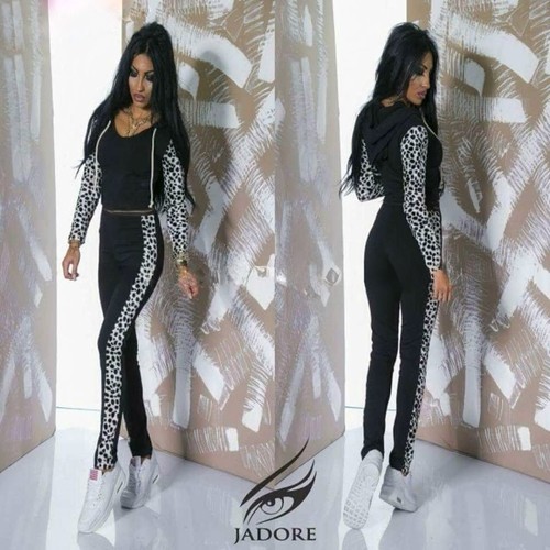 Black white leopard print - &,